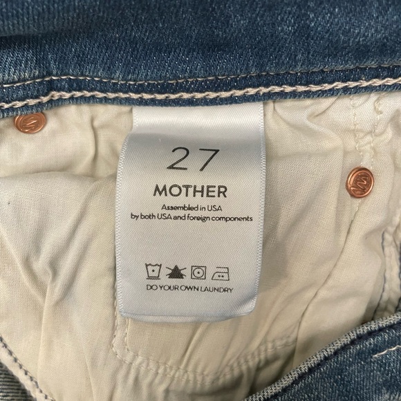 Mother The Weekender Fray Mid Rise Flare Jeans Graffiti Girl Sz 27 - Picture 6 of 6